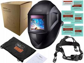 Automatinis suvirinimo skydelis Tacklife PAH03D su saulės filtru, stikliuku ir dėklu