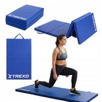 Sulankstomas gimnastikos čiužinys XTREXO SOLID COMPACT, 195x80x5 cm, mėlynas