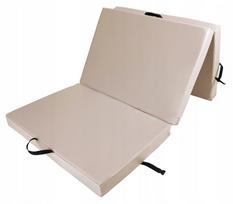 Sulankstomas gimnastikos čiužinys 210x100x10 cm, 3 dalių, smėlio, UNDERFIT