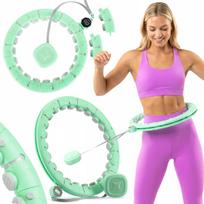Sportinis lankas HULA HOOP su iškiliais masažo elementais ir reguliuojamu svoriu, su skaitikliu GYMTEK