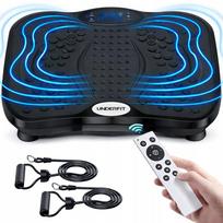 Vibracinė treniruoklio platforma UNDERFIT, su Bluetooth, masažinė, 150 kg, juoda