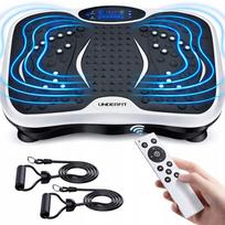 Vibracinė treniruočių platforma UNDERFIT, balta, su Bluetooth, 150 kg