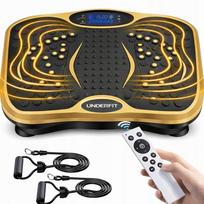Vibracinė treniruoklio platforma UNDERFIT, Bluetooth, 150 kg, auksinė