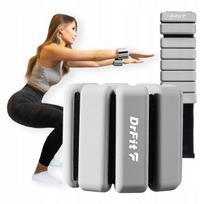 Silikoniniai svarmenys kulkšnims DrFit, reguliuojami, 2 x 0,45 kg, pilki