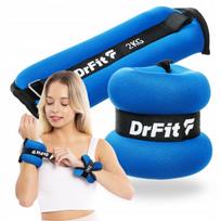Svoriniai diržai rankoms ir kojoms DrFit, 2 x 2 kg, mėlyni