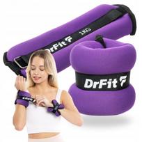Svarmenys riešams ir čiurnoms DrFit, 2 x 1 kg, violetiniai