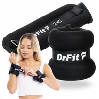 Svoriai rankoms ir kojoms DrFit, 2 x 2 kg, juodi