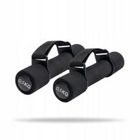 Hanteliai su neslystančia rankena ir reguliuojama juostele 0,5 kg GymBeam