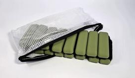 Riešo ir kulkšnies svoriai 2 x 0,45 kg, žali, treniruotėms