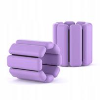 Svorio plokštelės riešams arba kulkšnims, silikonas ir plienas, 2 x 0,5 kg, violetinės