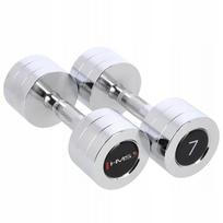 Chromuotos hantelių rinkinys 2 x 7 kg