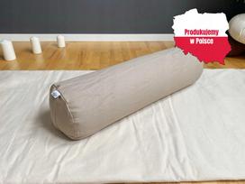 Jogos volelis 60x20 cm su grikių lukštų užpildu, smėlio spalvos, su užvalkalu