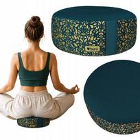 Apvali Zafu meditacinė pagalvė su grikių lukštais, 100% medvilnė, joga