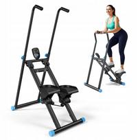 Step treniruoklis, reguliuojamas, tylus, sulankstomas, su LCD ekranu, juodas, 120 kg
