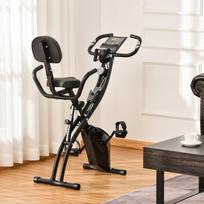 Sulankstomas treniruoklis HOMCOM X-Bike su LCD ekranu, juodas