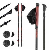 Šiaurietiško ėjimo lazdos KADVA Halna, raudonos, 85–135 cm, QUICK LOCK SYSTEM