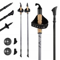 Šiaurietiško ėjimo lazdos KADVA Aruku, juodos, 85–135 cm, su TWIST LOCK sistema