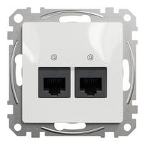 Duomenų (RJ45) lizdas, UTP 5, dvigubas Schneider Sedna, balta sp. SDD111452