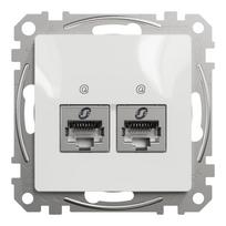 Duomenų (RJ45) lizdas, STP 6, dvigubas, ekranuotas, Schneider Sedna, balta sp. SDD111462S
