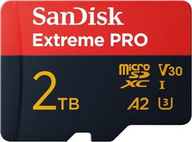 Atminties kortelė telefonui Sandisk Extreme Pro Microsdxc 2tb kortelė + Sd adapteris