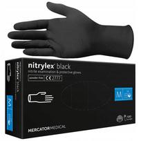 Nitrilinės pirštinės MERCATOR NITRYLEX BLACK, juodos, M, 100 vnt.