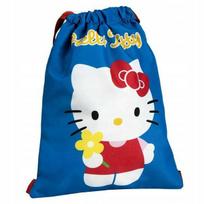 Vaikiška batų maišelis su raišteliais Hello Kitty, mėlynas, 27 x 33 cm