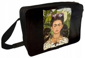 Pečių rankinė su Frida Kahlo autoportretu, erškėčių vėriniu ir kolibriu