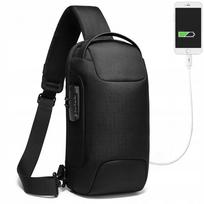 Miesto kuprinė per vieną petį Bange BG-22085 su USB jungtimi ir apsauginiu užraktu