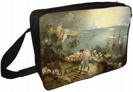 Pečių rankinė su Pieter Bruegel vyresniojo paveikslo „Pavasarį krentantis Ikaras“ motyvu
