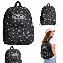 Mergaičių mokyklinė kuprinė VANS Old Skool juoda su gėlėmis
