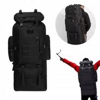 Žygio kuprinė 100 l, juoda, tvirta, unisex