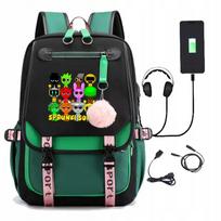 Mokyklinė kuprinė Sprunki Rhythm Box su USB ir garso laidu