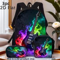 Kuprinių rinkinys su elektrine gitara: kuprinė, rankinė per petį ir penalas