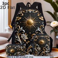 Kuprinė su senovine auksine saulėgrąžų ornamentika ir dėklu