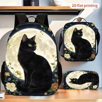 Kuprinė „Black Cat Full Moon“ su rankine per petį ir penalu