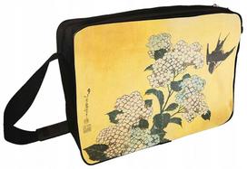 Pečių rankinė su hortenzijomis ir kregžde, Katsushika Hokusai
