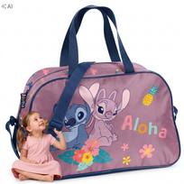 Mokyklinė sportinė kuprinė mergaitėms Lilo & Stitch, rožinė, didelė