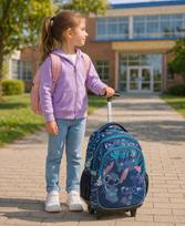 Vaikiška kuprinė su ratukais DISNEY STITCH, kelių skyrių
