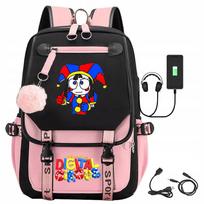 Mokyklinė kuprinė su USB, spalvinga, tinka A4, DIGITAL CIRCUS