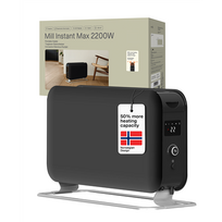 Mill Instant Max Led Portable Heater | CO2200LEDMAXBLACK | Convection Heater | 2200 W | Number of power levels 3 | Suitable for rooms up to 5-30 m² | Black|CO2200LEDMAXBLACK