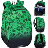 Mokyklinė kuprinė berniukui Coolpack Prime Pro Game Over, žalia-gradientinė