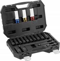 Smūginė galvučių rinkinys Yato 1/2" Hex 18 vnt. YT-10566