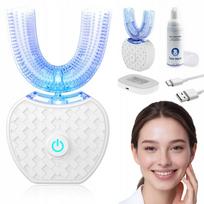 Ultragarsinis 360° U formos baltos spalvos dantų šepetėlis