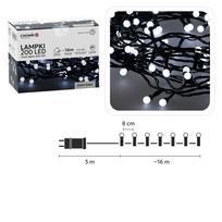 LED girlianda „Ball Lights“ 200 LED, šaltai balta, 16 m