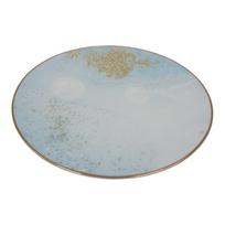 Keraminė lėkštė su mėlynu ir auksiniu dekoru, 27 cm