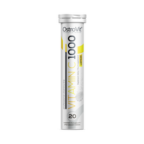 OstroVit Vitamin C 1000 mg 20 putojančių tablečių – Imunitetui, energijai ir odos sveikatai su citrinos skoniu