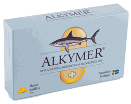 Ryklio kepenų aliejaus kapsulės ALKYMER imunitetui stiprinti, 60 vnt.