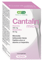 Mikronizuotas Diosminas 450 mg ir Hesperidinas 50 mg – CANTALIN Micro tabletės (64 vnt.)