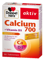 DOPPELHERZ Kalcis 700 + vitaminas D3, 30 tablečių