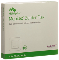 MEPILEX Border Flex elastinis tvarstis 7,5x7,5 cm (5 vnt.)